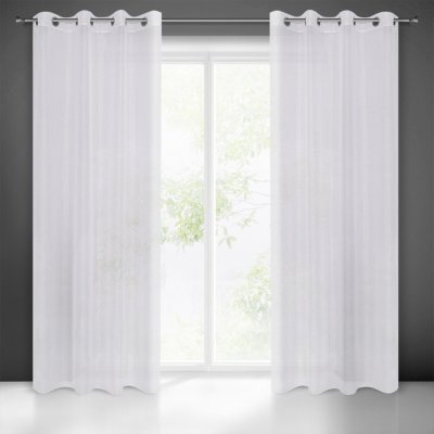 EUROFIRANY ZÁVĚS NA KROUŽCÍCH EMMA 140X250 CM BÍLÁ – Sleviste.cz