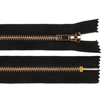 Kovový zip No 5 délka 18 cm (jeansový) - černý/zlatý – Hledejceny.cz