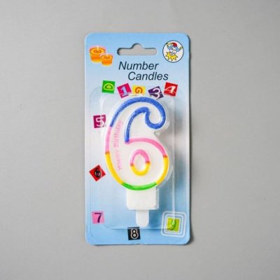 Cake Star Dortová svíčka duhová č.6, 8,5x4x0,8cm – Hledejceny.cz