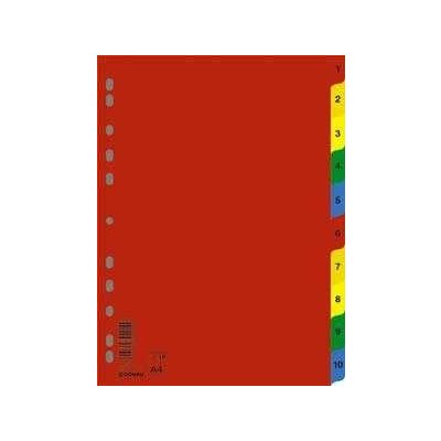 Donau Rejstříky , 1-10, mix barev, plastový, A4, DONAU 28561