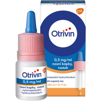 Otrivin 0,5mg/ml nosní kapky pro děti při léčbě ucpaného nosu 10 ml