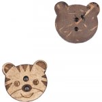 Dřevěný knoflík Drops kulatý Ø 15 mm kokos, tygr – Hledejceny.cz