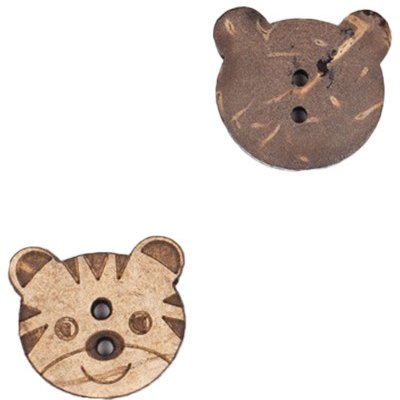 Dřevěný knoflík Drops kulatý Ø 15 mm kokos, tygr – Hledejceny.cz