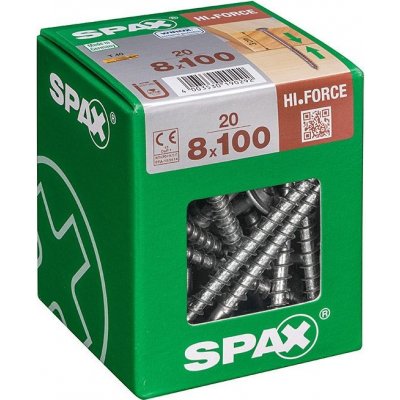 Spax Wirox Vrut do dřeva HI.FORCE, ø 8 × 100 mm, TX40, talířová hlava, 20 ks 4251010801006 – Hledejceny.cz
