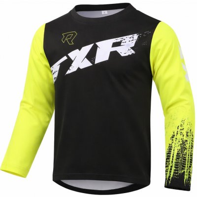 Dětský motokrosový dres TXR Pulse černo-fluo žlutý | Zboží Auto