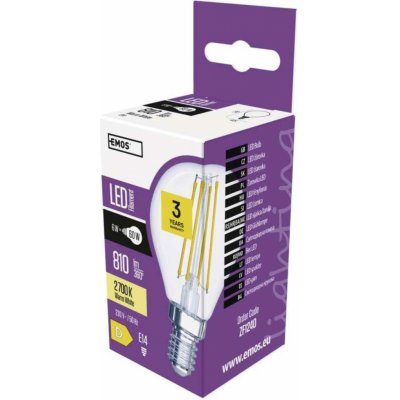 Emos LED žárovka Filament Mini Globe E14 6 W 60 W 810 lm teplá bílá – Hledejceny.cz