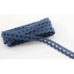 Bavlněná paličkovaná krajka - s obloučky - jeansově modrá - šířka 1 cm – Hledejceny.cz