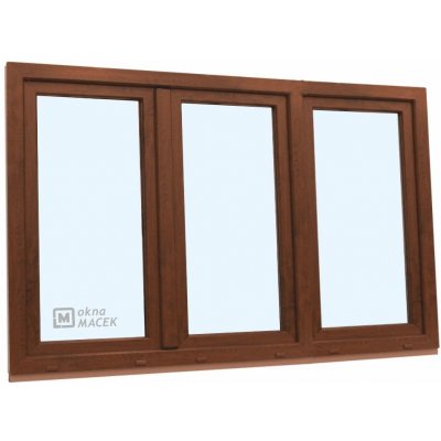 KNIPPING Plastové okno - 70 AD, 2100x1200 mm, OS+O/OS, ořech Barva, imitace: ořech/ořech (oboustranně) – Sleviste.cz