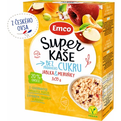 Emco Super kaše Jablka & Meruňky 3 x 55 g – Hledejceny.cz