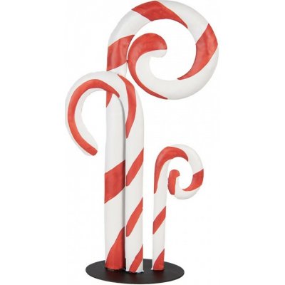 Clayre & Eef Červeno-bílá kovová dekorace lízátka Candy Cane - 24*11*46 cm – Hledejceny.cz