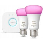 HUE BT LED žárovka 2x E27 A60 9W 1100lm 2000-6500K + 16 mil. barev + Bridge – Zboží Mobilmania