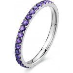 S'Agapõ Dámský ocelový prsten s fialovými zirkony Dazzly SDZ158 – Zboží Dáma