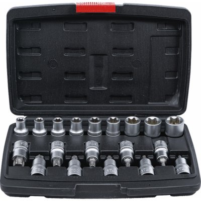 BGS Diy BGS 95100, Sada nástrčných bitů / gola sada | vnitřní šestihran 12,5 mm (1/2") | T-profil (pro Torx) / E-profil | 19dílná – Zboží Dáma