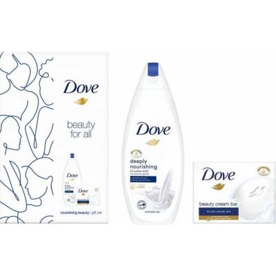 Dove Beauty For All Deeply Nourishing sprchový gel 250 ml + Original toaletní mýdlo 100 g dárková sada