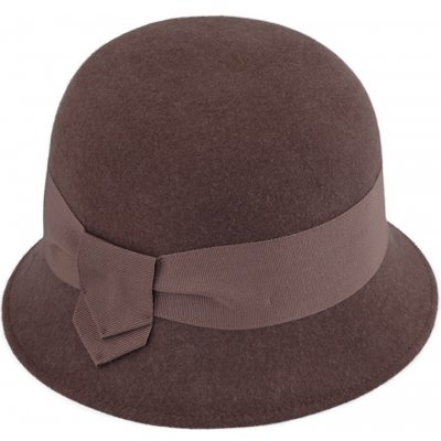 Fiebig Headwear since 1903 Dámský plstěný Velvet klobouček Cloche hnědý – Zboží Dáma