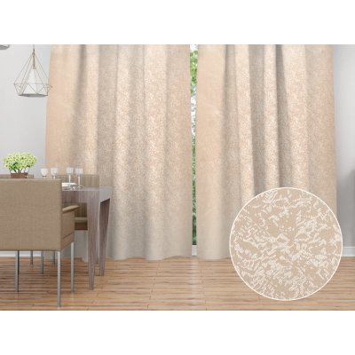 Biante Dekorační závěs TF-097 Venezia pudrově béžový - š. 150 cm 150x160 cm – Hledejceny.cz