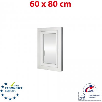 Okna Hned Plastové okno 60x80 cm bílé otevíravé i sklopné levé – HobbyKompas.cz