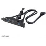 AKASA - USB 3.1 gen 2 typ C a 2xTyp A 3.0 záslepka - AK-CBUB52-50BK – Zbozi.Blesk.cz