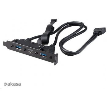 AKASA - USB 3.1 gen 2 typ C a 2xTyp A 3.0 záslepka - AK-CBUB52-50BK