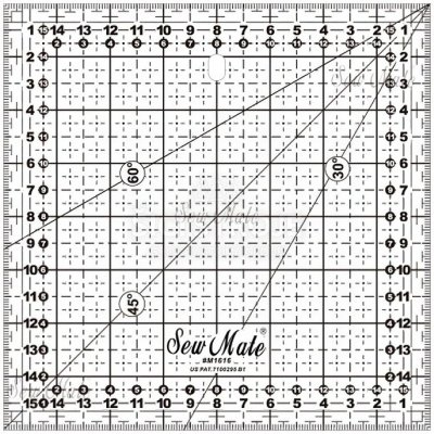 Donwei Rastrové pravítko na patchwork, látky DONWEI M1616 BK, černý popis, 16x16cm – Zboží Dáma