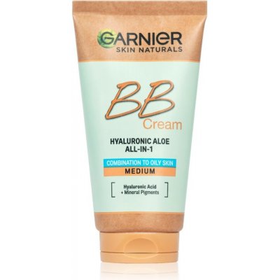 Garnier Skin Naturals BB Cream Hyaluronic Aloe All-In-1 SPF25 sjednocující a zmatňující bb krém pro smíšenou až mastnou pleť Medium 50 ml – Zboží Dáma