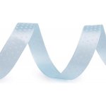 Stuha 15mm saténová s puntíky modrá světlá – Zboží Dáma