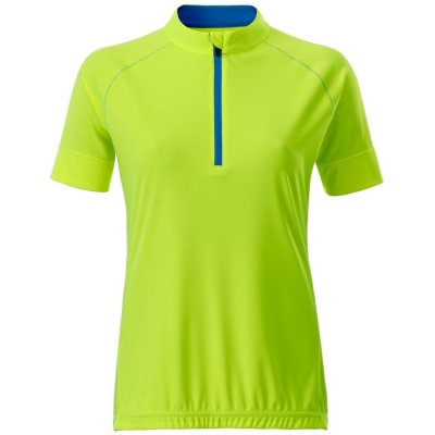 James & Nicholson s krátkým zipem JN513 Jasně žlutá/jasně modrá dámský – Zboží Dáma