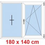 Soft Dvoukřídlé plastové okno 180x140 cm, FIX+OS, Antracit struktura/bílá – Sleviste.cz