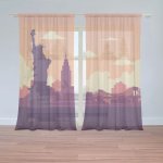 Sablio Záclony New York Socha svobody Art: 2ks 150x250cm – Hledejceny.cz