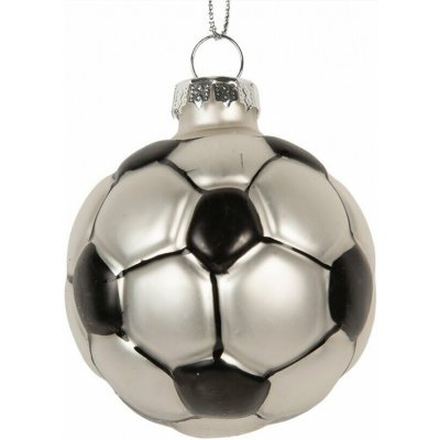 Clayre & Eef Vánoční skleněná závěsná ozdoba fotbalový míč o 6 × 6 cm – Hledejceny.cz