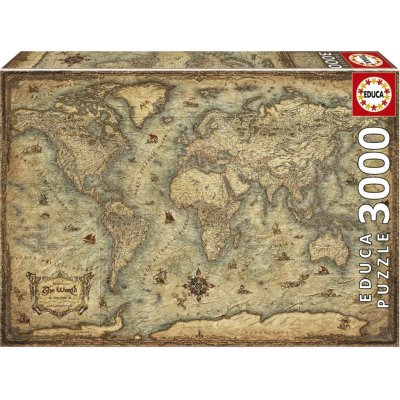 EDUCA Mapa světa 3000 dílků