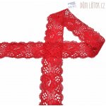 Elastická krajka červená, 30 mm – Sleviste.cz