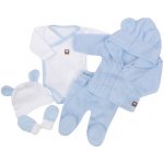 Z&ampZ 5-dílná kojenecká soupravička pletená do porodnice modrá, bílá – Zboží Mobilmania