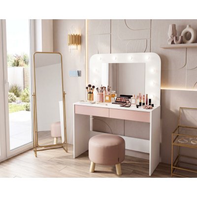 Trs-Spain Aldo Hollywod toaletní stolek s osvětlením antique pink – Zboží Mobilmania