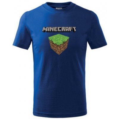 Tričko MINECRAFT kostka 3 královská modrá