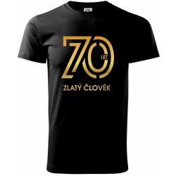 70 let zlatý člověk Klasické pánské triko černá