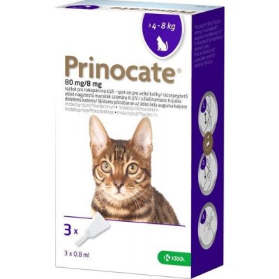 Prinocate cat 8mg spot-on sol 3x0,8ml- velké kočky(4-8kg) – HobbyKompas.cz