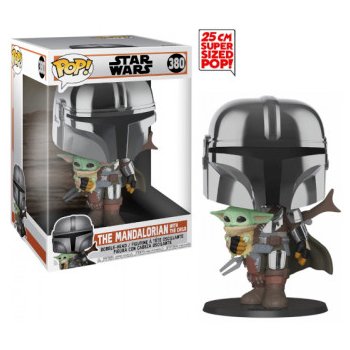 Funko Pop! Star Wars The Mandalorian Mandalorian with Baby Yoda 25 cm Super Sized