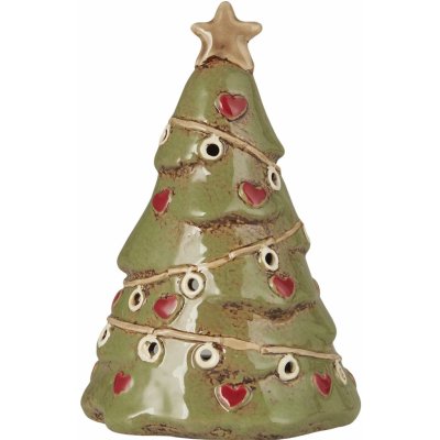 IB LAURSEN Keramický svícen Christmas Tree, zelená barva, keramika – Zboží Dáma