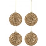 J-Line Set čtyř zlatých skleněných vánočních ozdob Briye 13 cm – Zboží Dáma