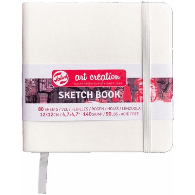 Talens Art Creation Sketch Book skicák v bílé tvrdé vazbě 12x12 cm 80 listů 140 g – Sleviste.cz
