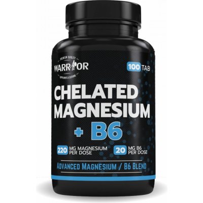 Warrior Chelated Magnesium+B6 tablety 100 tablet – Zboží Mobilmania