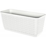 Prosperplast RATOLLA P Truhlík s podmiskou 38,6x15,4x14,2 cm ratan bílý – Hledejceny.cz