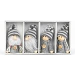 DECOLED Sada dřevěných vánočních ozdob panáčci 7 cm, dřevo a příze, balení 4 ks – Hledejceny.cz