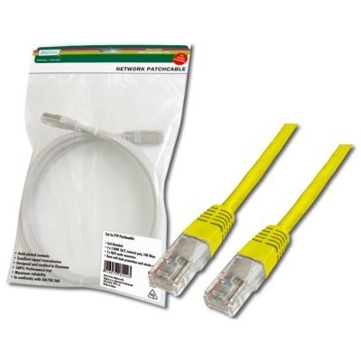 Digitus DK-1511-010/Y Patch, UTP, CAT 5e, AWG 26/7, měď, 1m, žlutý – Zboží Mobilmania