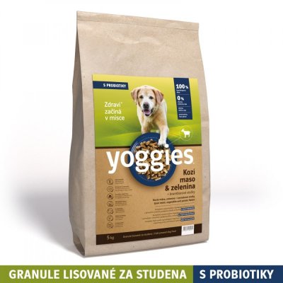 Yoggies hypoalergenní granule lisované za studena s probiotiky Kozí maso & zelenina 5 kg