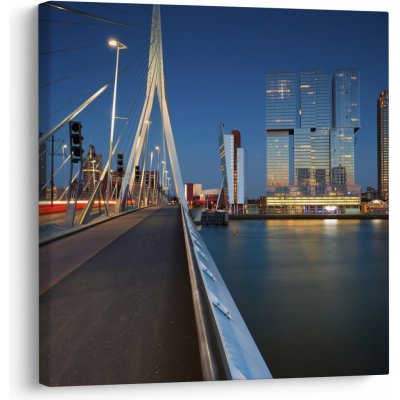 Obraz - Stmívání v Rotterdamu, Holandsko, jednodílný 30x30 cm – Hledejceny.cz