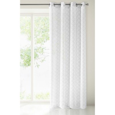 HOTOVÁ ZÁCLONA NA KROUŽKÁCH HAZAL 140X250 CM BÍLA – Hledejceny.cz