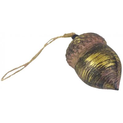 MOREX, s.r.o. Dekorace žalud k zavěšení 5,5 x 5,5 x 10 cm zlatý – Zboží Dáma