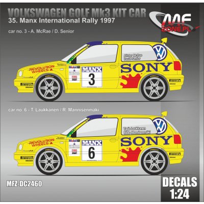 MF-Zone VW Golf MK3 Kit Car Manx International Rally 1997 #3 McRae, #6 Laukkanen - MF-Zone